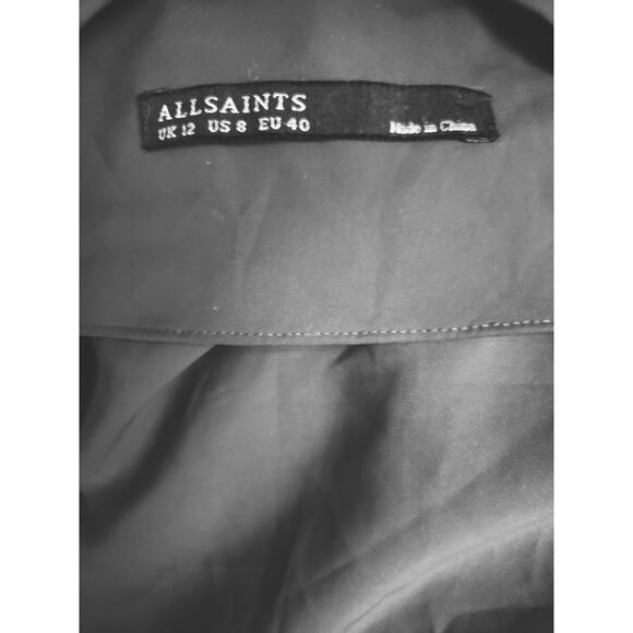 All Saints Deni Dress Black/Grey Size 8 - Picture 3 of 5